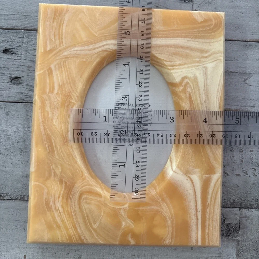 Imperial Stone VTG Photo Frame Handcraft Finely Ground Minerals & Organic Resins